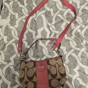 Coach Pink and Brown Shoulder Bag